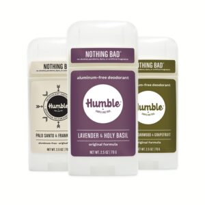 HUMBLE BRANDS Original Formula Aluminum-free Deodorant. Long Lasting Odor Control with Baking Soda and Essential Oils, Assorted, 3-Pack