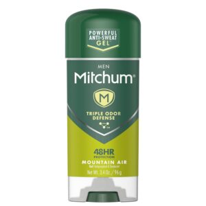 Mitchum Anti-Perspirant & Deodorant Clear Gel, Mountain Air – 3.4 Oz (6 Packs)