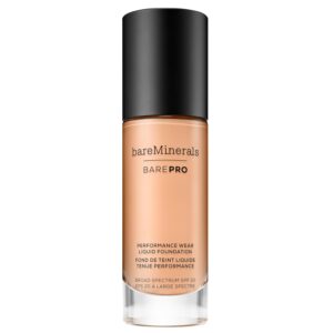 bareMinerals Barepro Performance Wear Liquid Foundation SPF 20, Breathable Makeup for Face, Full Coverage, 24HR Wear, Natural Matte Finish, Vegan