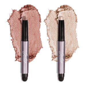 ulep Eyeshadow 101 Crème to Powder Waterproof Eyeshadow Stick Duo, Pearl Shimmer and Rose Shimmer